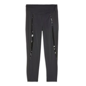 Lululemon Gloss Trim Run Super High Rise Black Tight